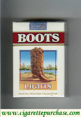 Boots Lights cigarettes white red USA Mexico